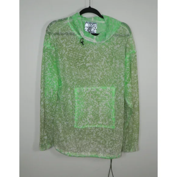 Geek Out Store Hoodie Medium Green Mesh Heat Reactive Color